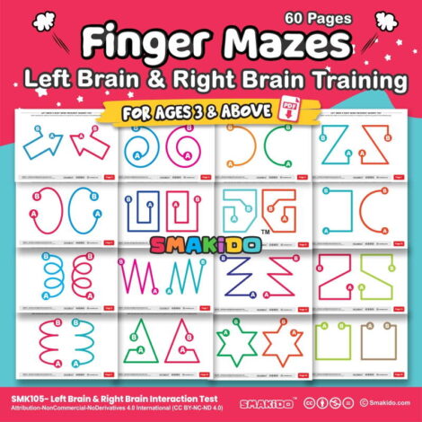 Finger Maze Printable | Left Brain Right Brain Motor Sensory Test | Smakido