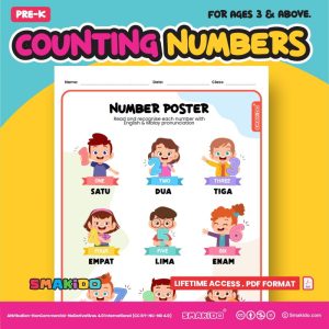 Printable Counting Numbers Worksheet For Preschoolers/ Kindergarteners ...